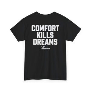 T-shirt meadow comfort kills dreams mock-up tył czarny